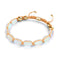 Peach | Gold | Mermaid Glass Pebble Macrame Bracelet